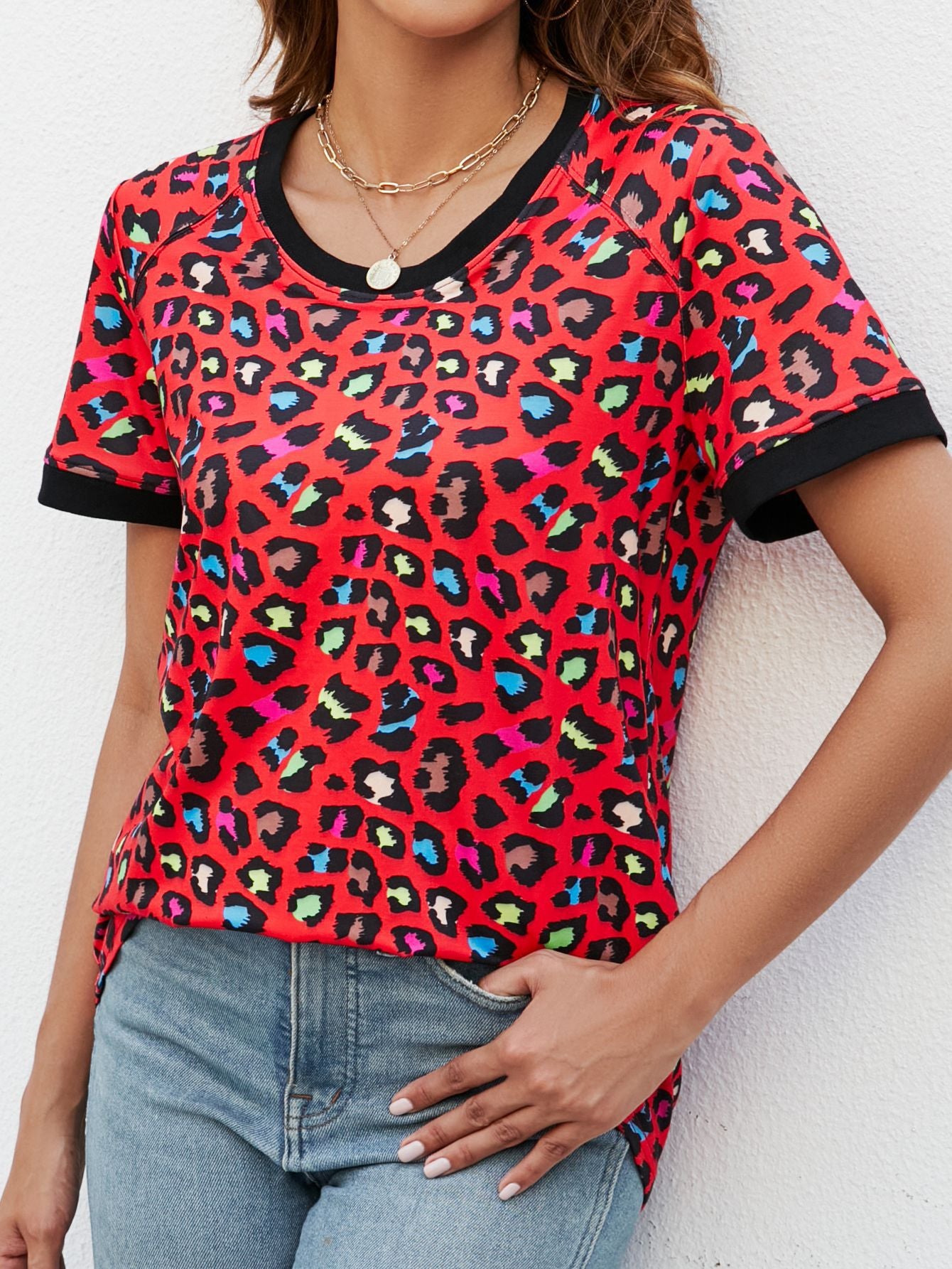 T-shirt Female Summer Round Neck Sleeve Pullover Micro Blouses