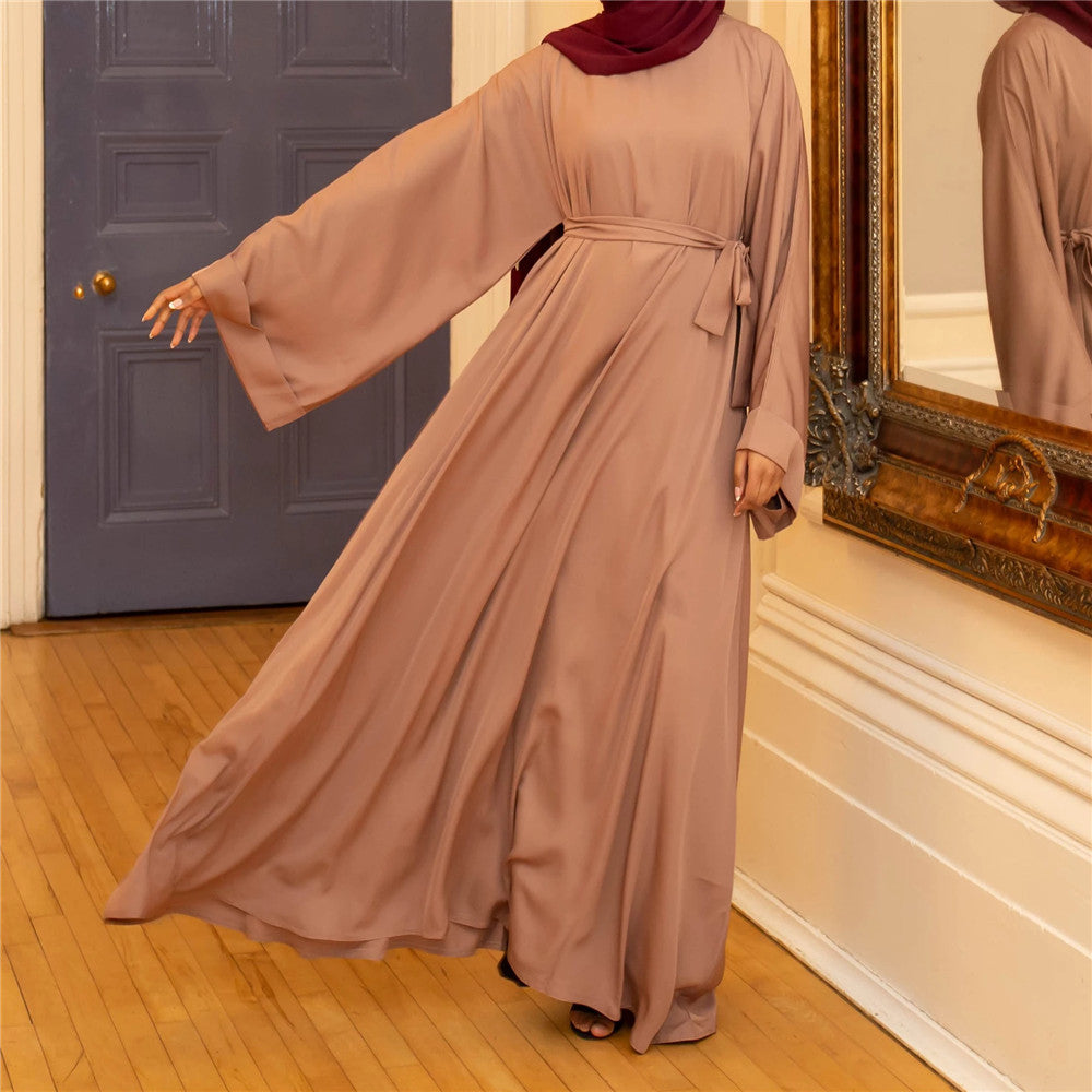 Graceful Basic Solid Color Robe Dress Dresses