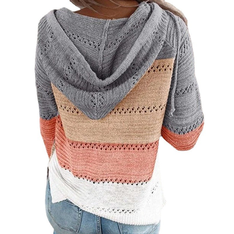 Beautiful Versatile Knitted Zipper Hooded Long-sleeved Sweaters