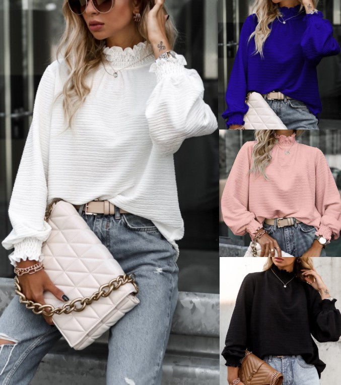 Classy Stylish Loose Solid Color Shirt Blouses