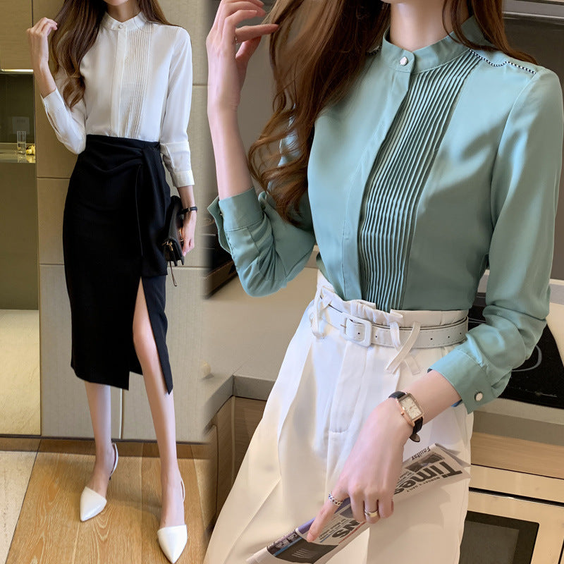 Women's Spring Long Sleeve Commuter Fashion Shirt Blouses