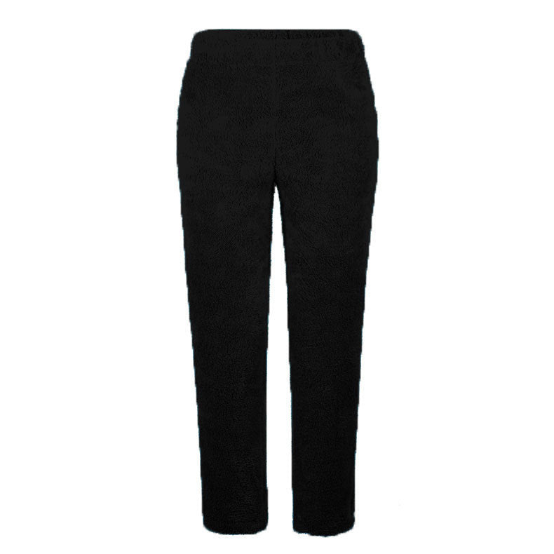 Women's Solid Color Loose Double-sided Plush Trousers Pants