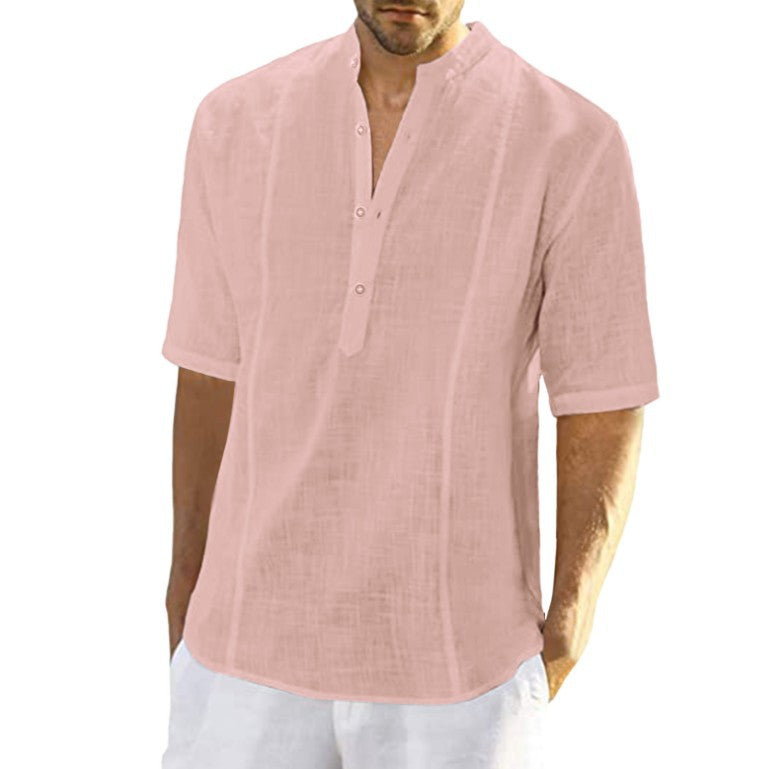 Men's Comfort Casual Linen Shirt Half Sleeve Clothing