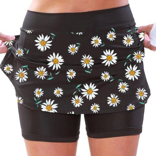 Women's Daisy Printed Mid Waist Sports Leisure Leggings