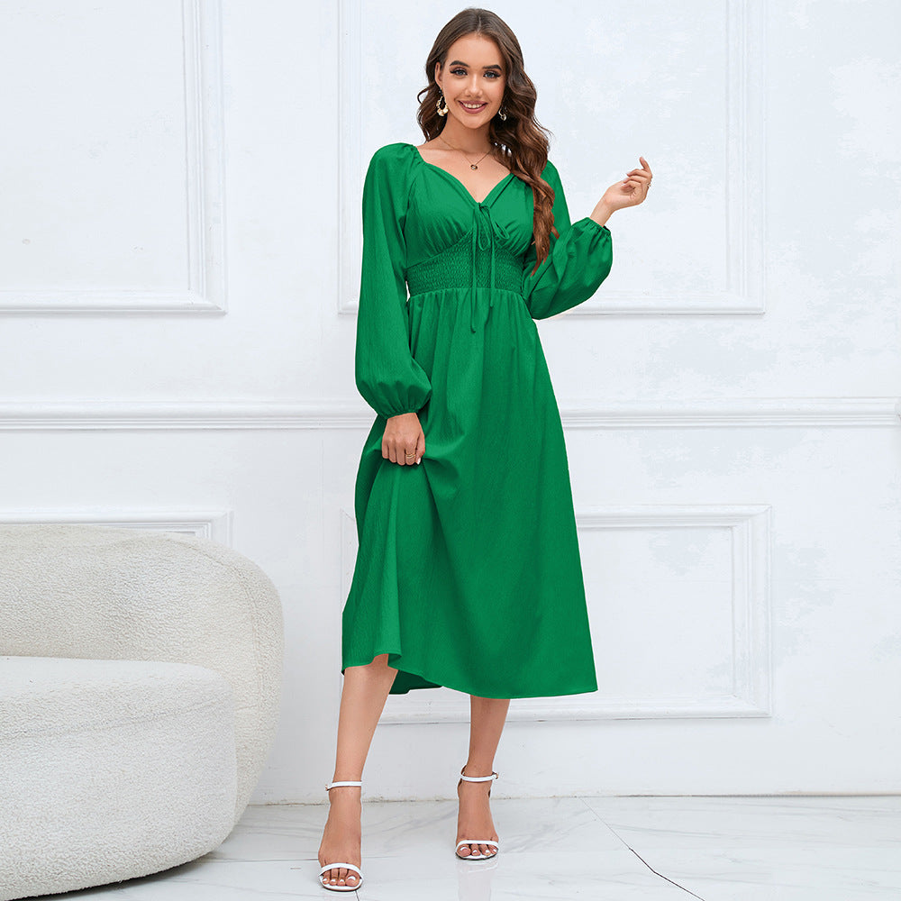 Women's Casual Graceful Long Sleeve Dress Dresses