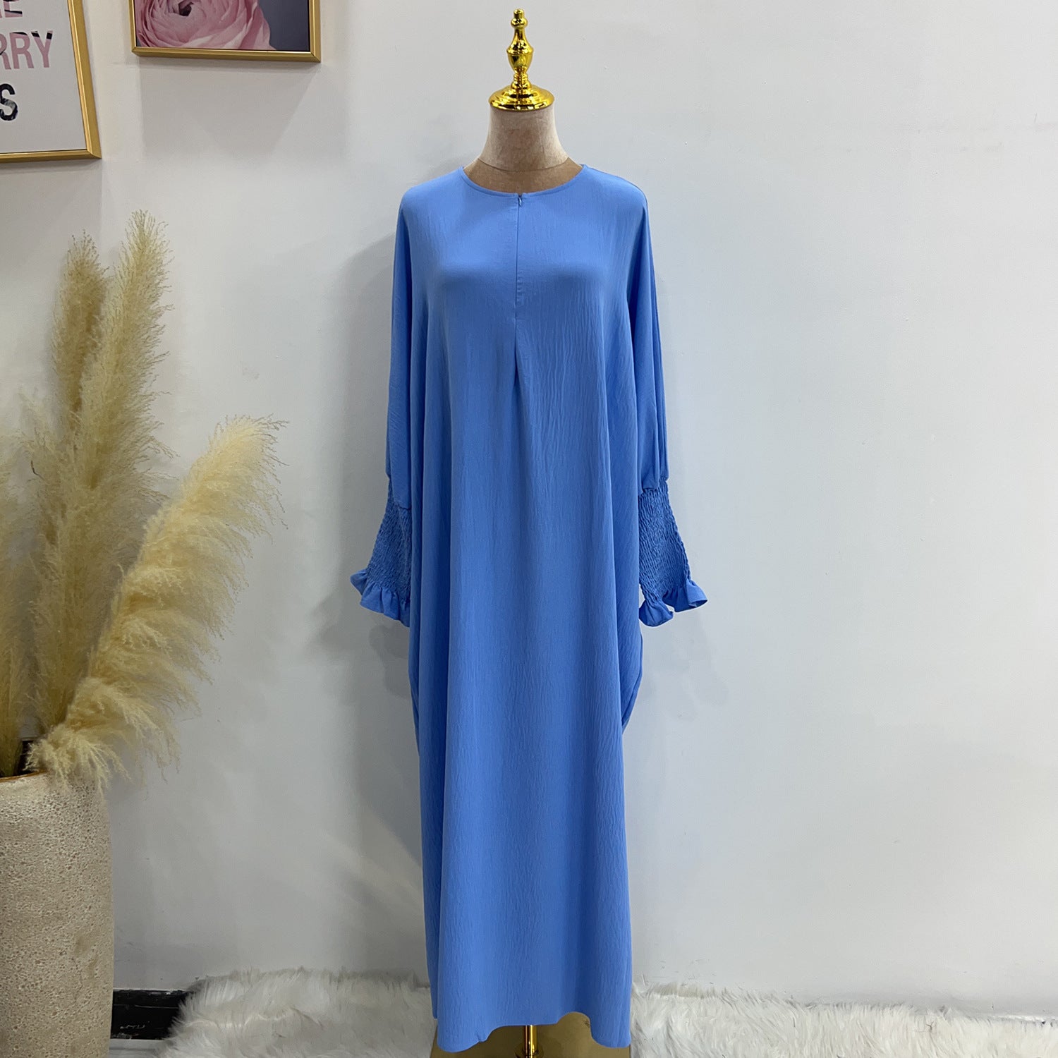 Upgraded Turkish Solid Color Batwing Dress Dresses