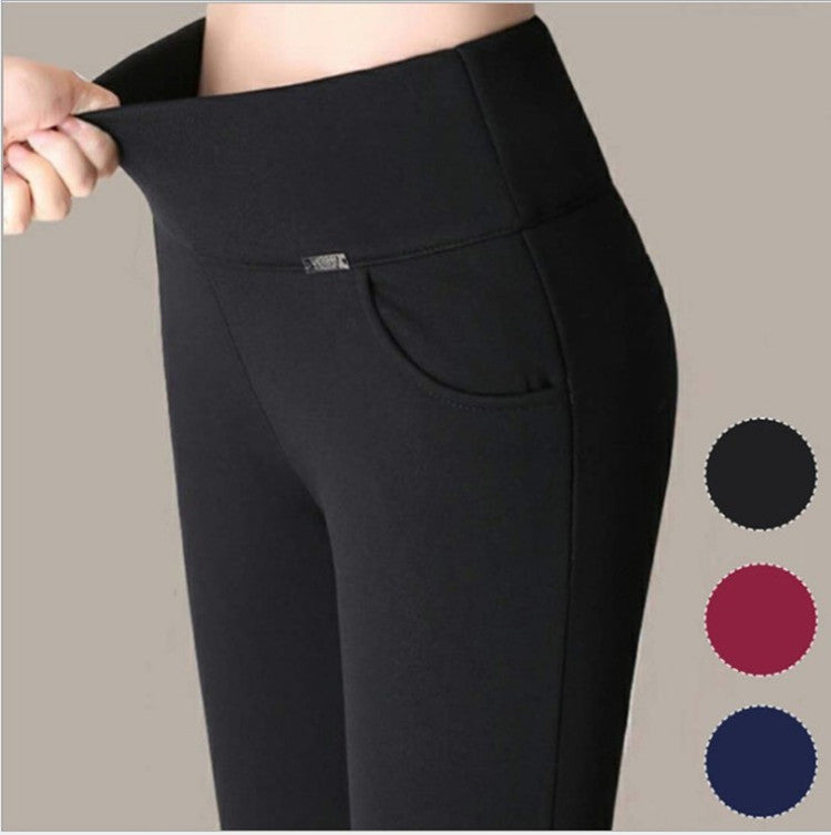 Women's High Waist Outer Wear Elastic Pencil Metal Decoration Leggings