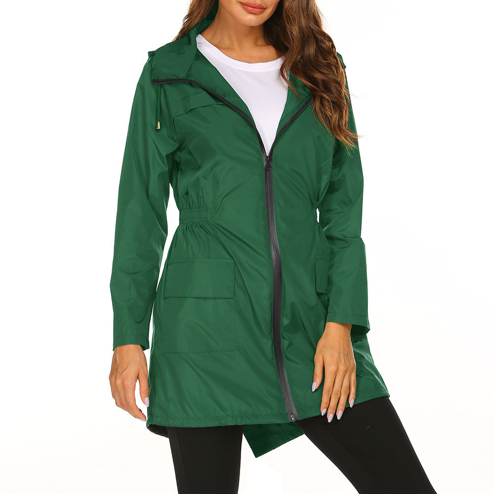 Women's Outdoor Shell Cinched Hoodie Lightweight Clothes Coats