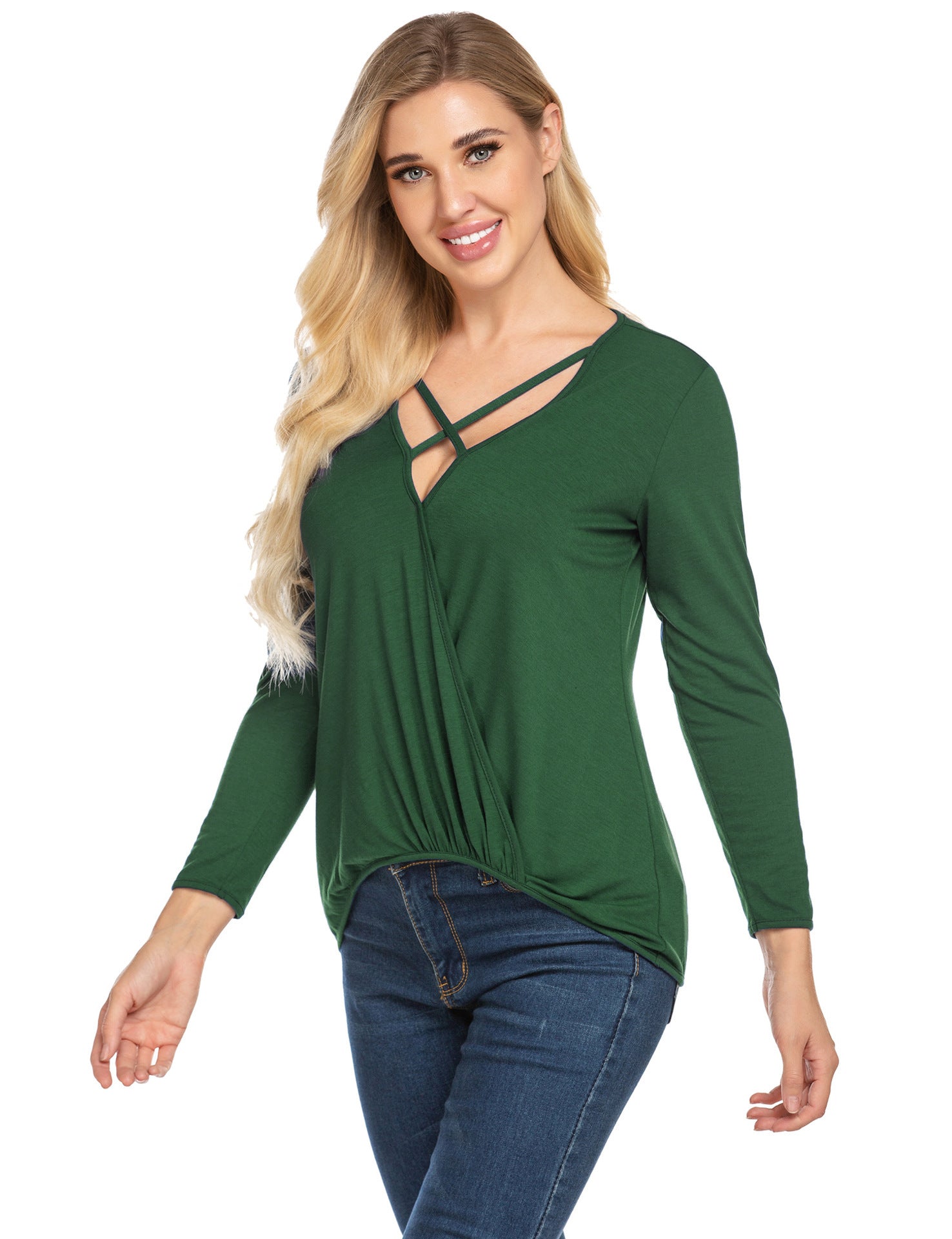 Women's Spring Knitted T-shirt Pullover Long Sleeve Blouses