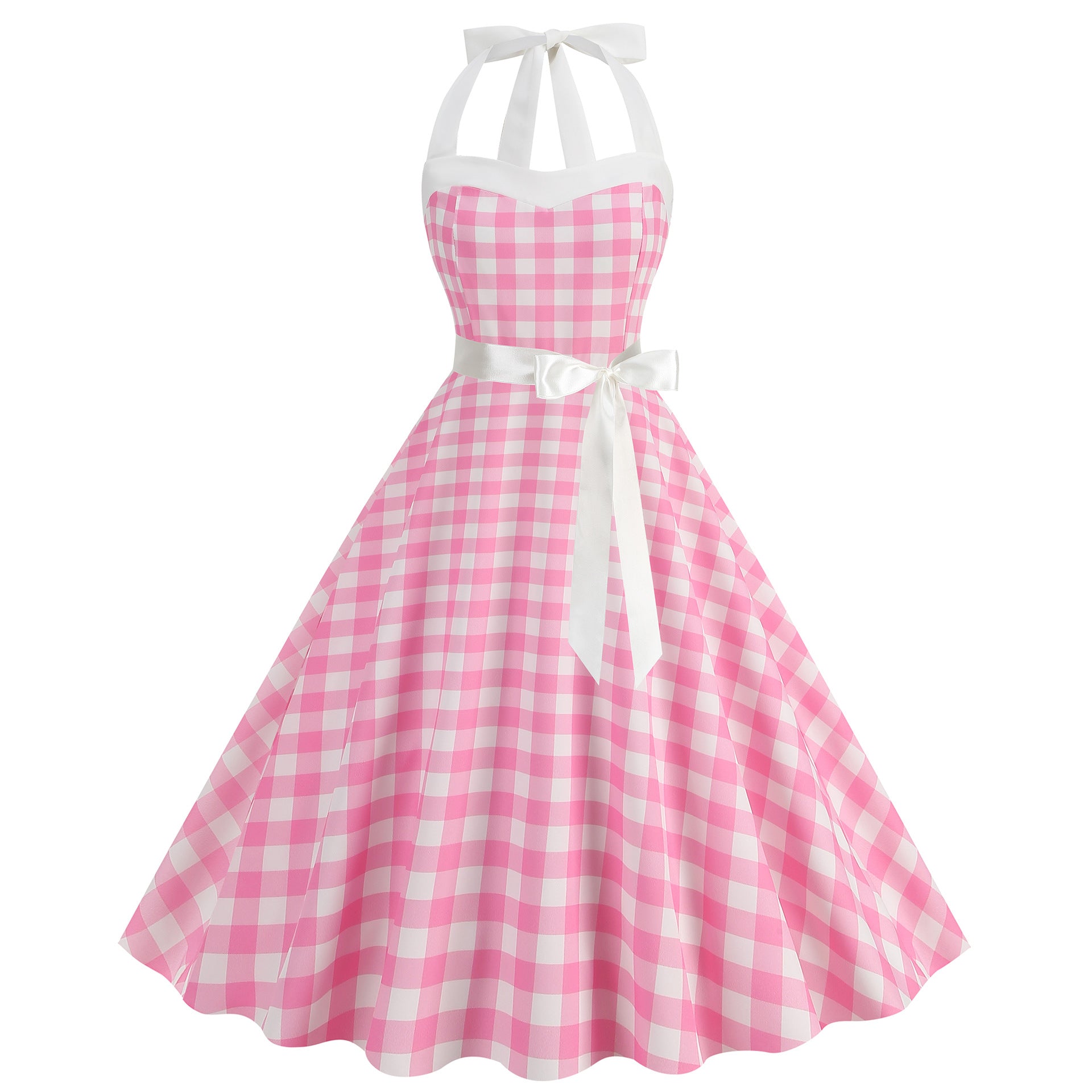 Women's Barbie Pink Series Summer Retro Hepburn Dresses