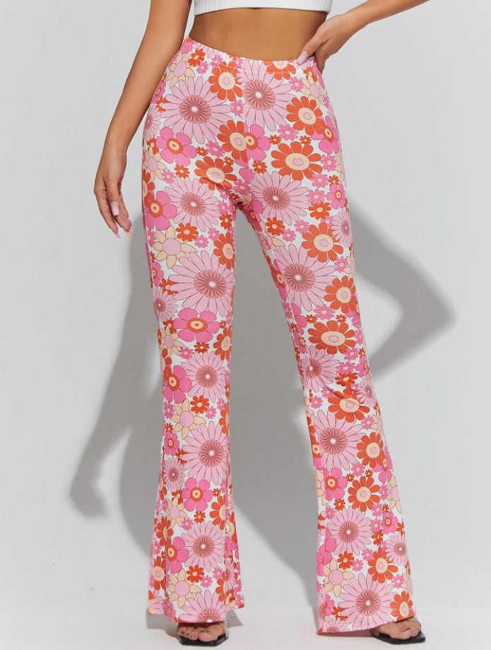 Women's Charming Summer Floral Sexy Bell-bottom Pants