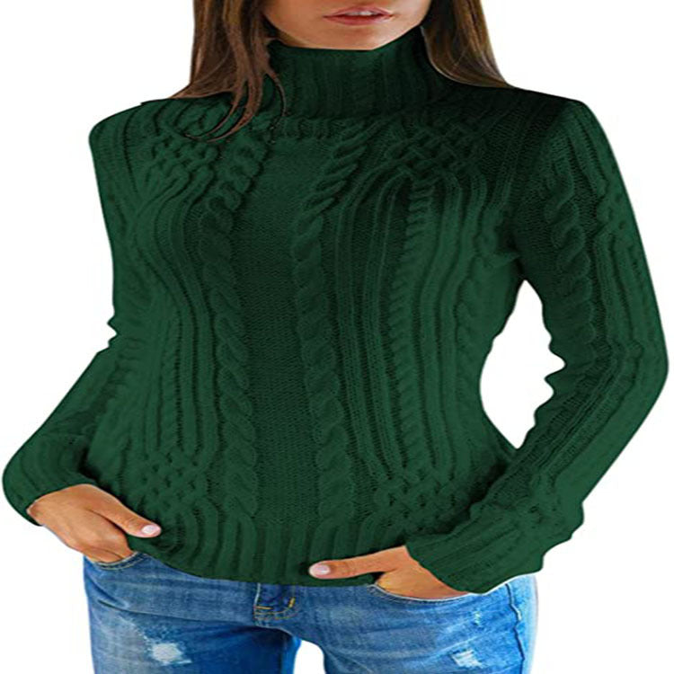 Slouchy Women's Turtleneck Fashion Slim Fit Tops