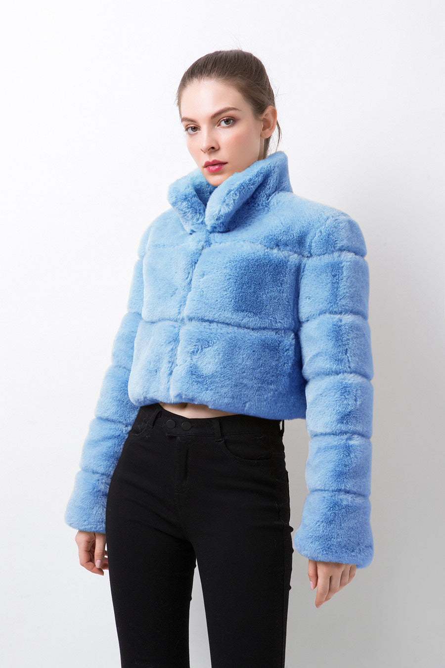 Women's Fur Imitation Fox Horizontal Stitching Artificial Coats