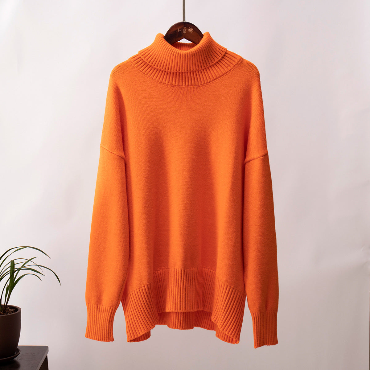 Women's Turtleneck Loose Classic Solid Color Pullover Sweaters