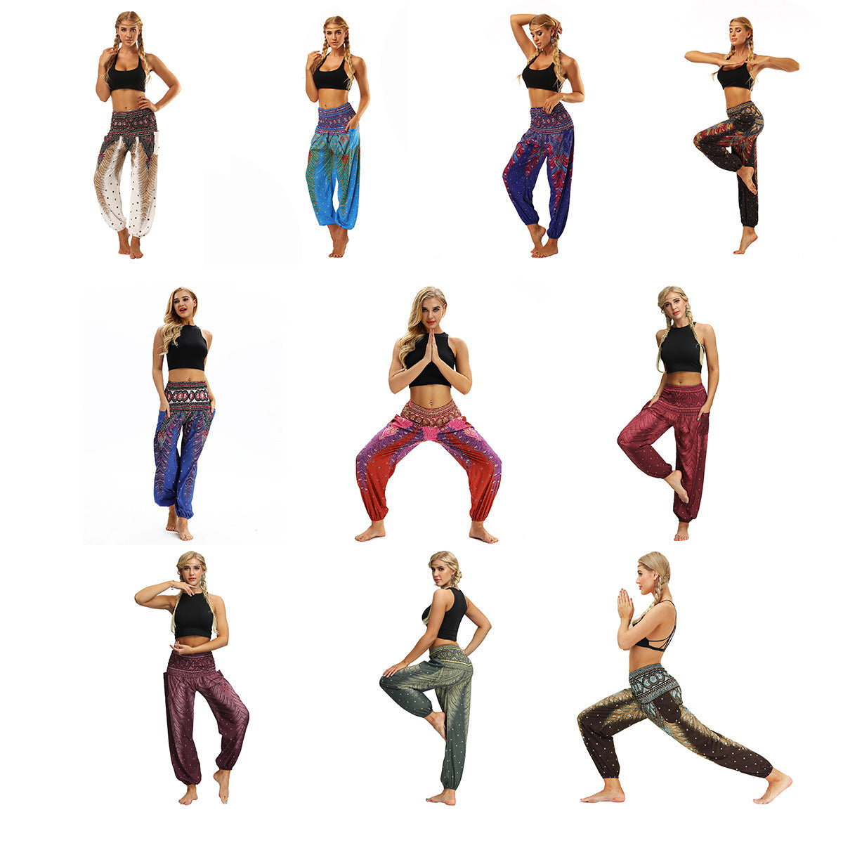 Women's Feather Digital Printed Leisure Yoga Dance Lightweight Pants