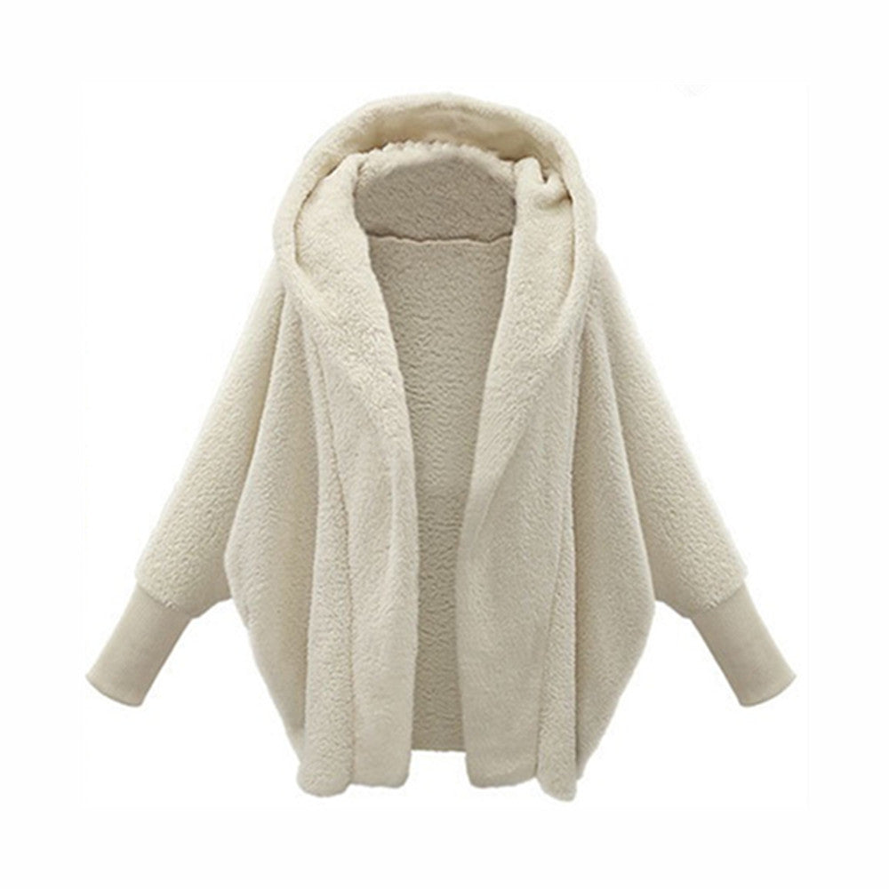 Women's Solid Color Long Sleeve Hooded Loose Coats