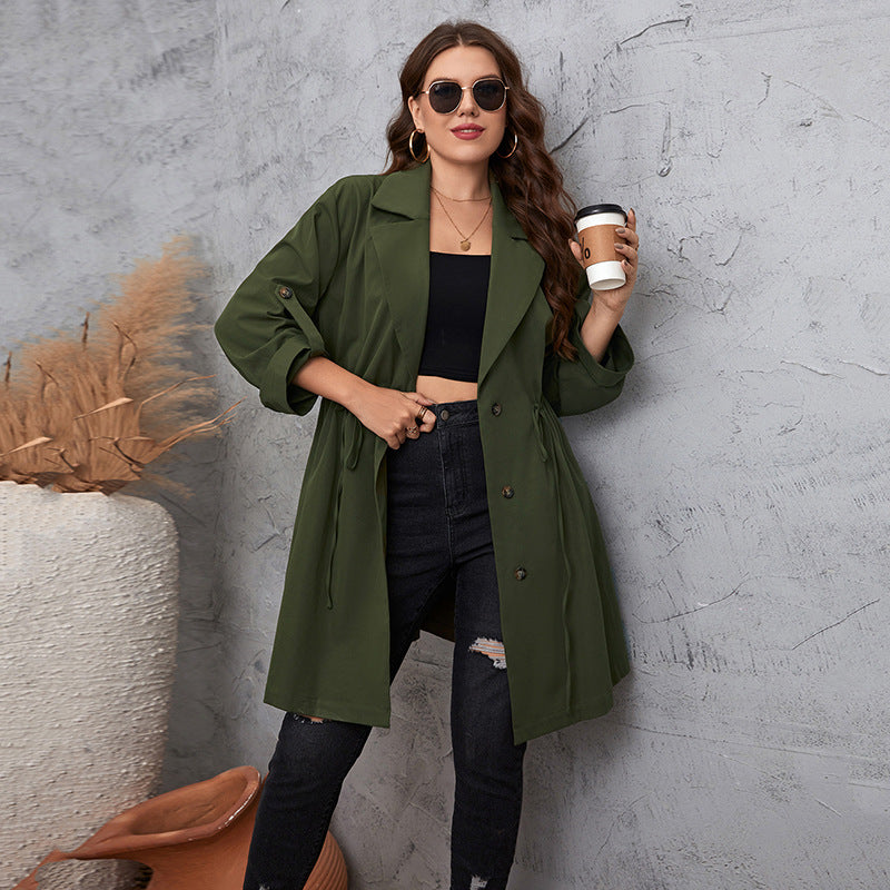 Design Simple Graceful Style Collar Mid-length Coats