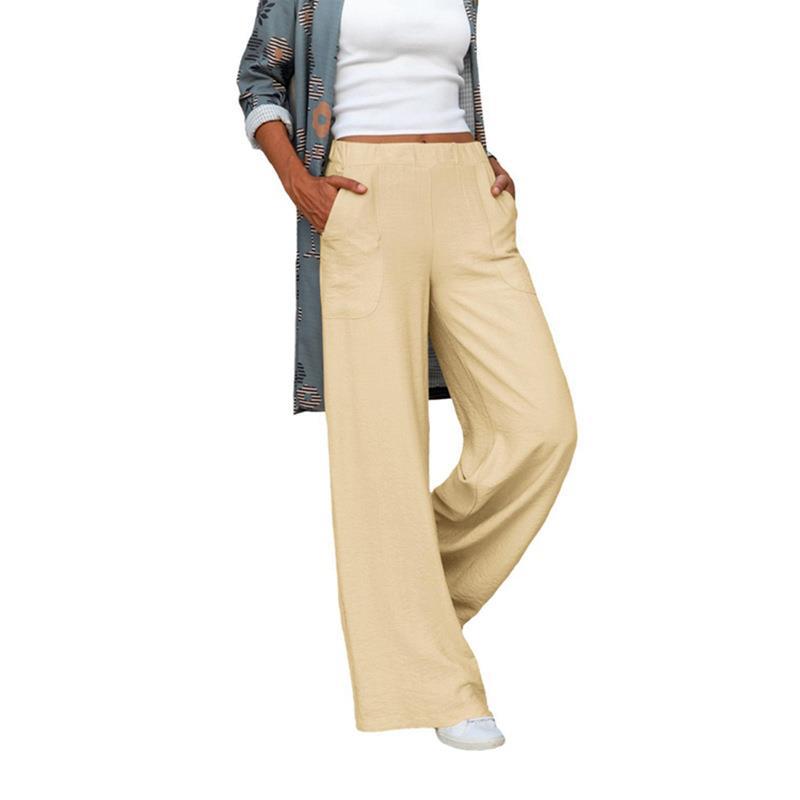 Women's Large Draping Casual Pure Color Elastic Pants