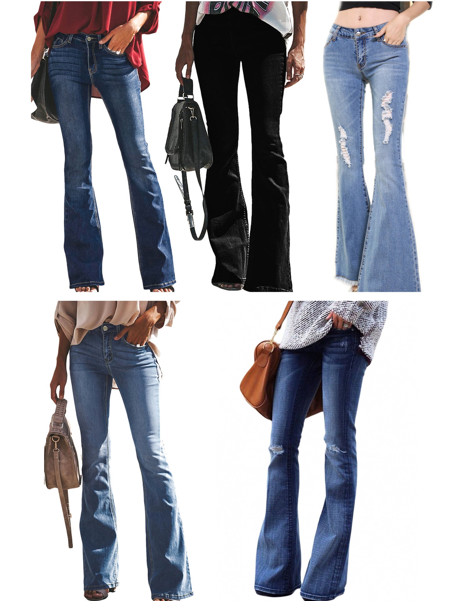 Street Hipster Trendy Pants Jeans Major Denim Bell-bottom