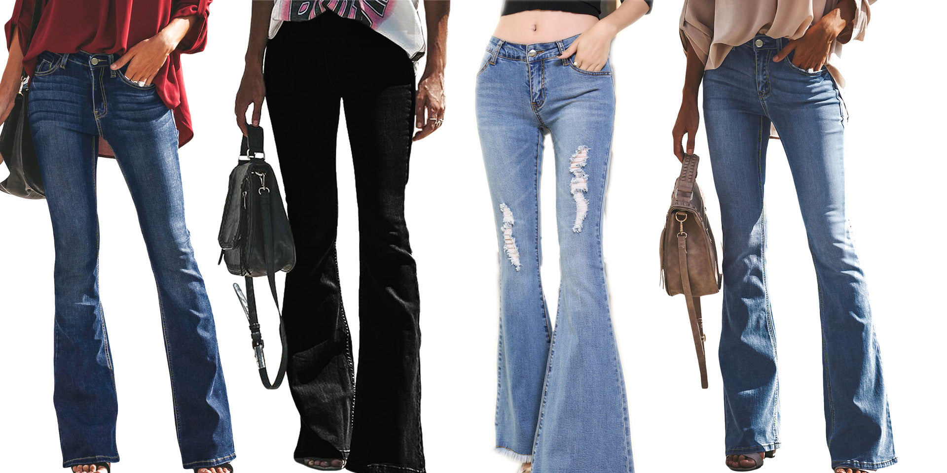 Street Hipster Trendy Pants Jeans Major Denim Bell-bottom