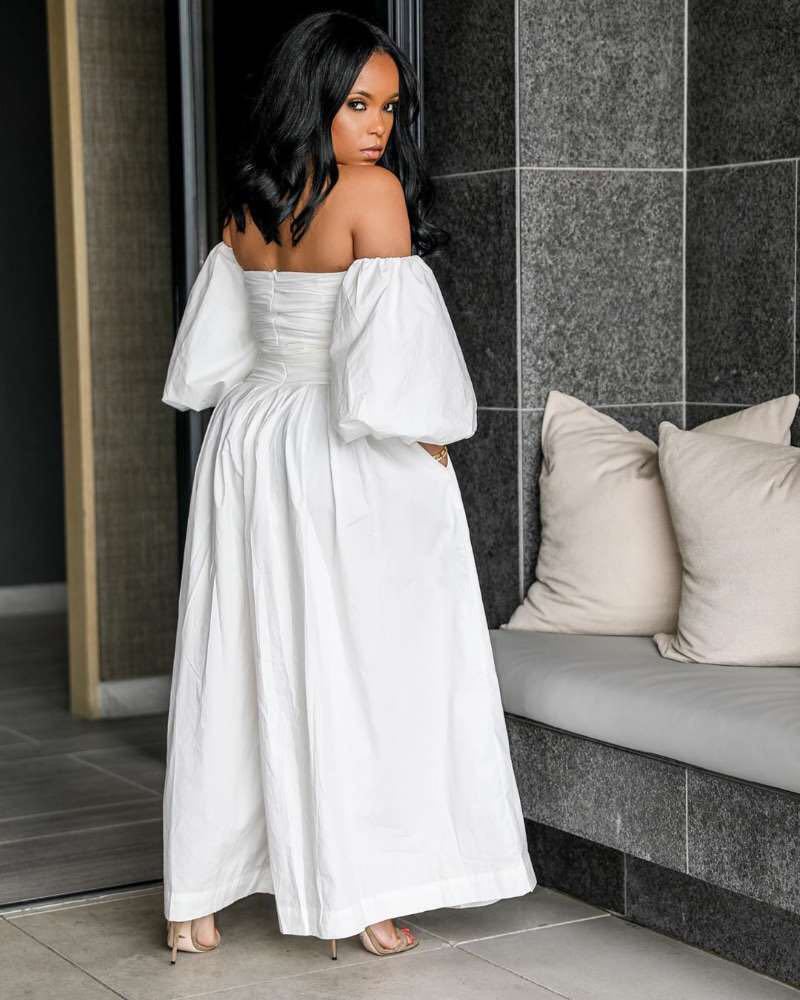 Creative Woven Casual Attractive Off-shoulder Chest-wrapped Jumpsuit