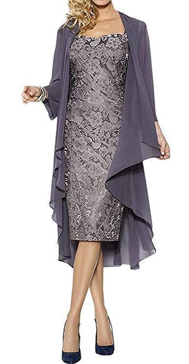 Solid Color Large Size Lace Two-piece Set Elegant Party Dress Cardigan
