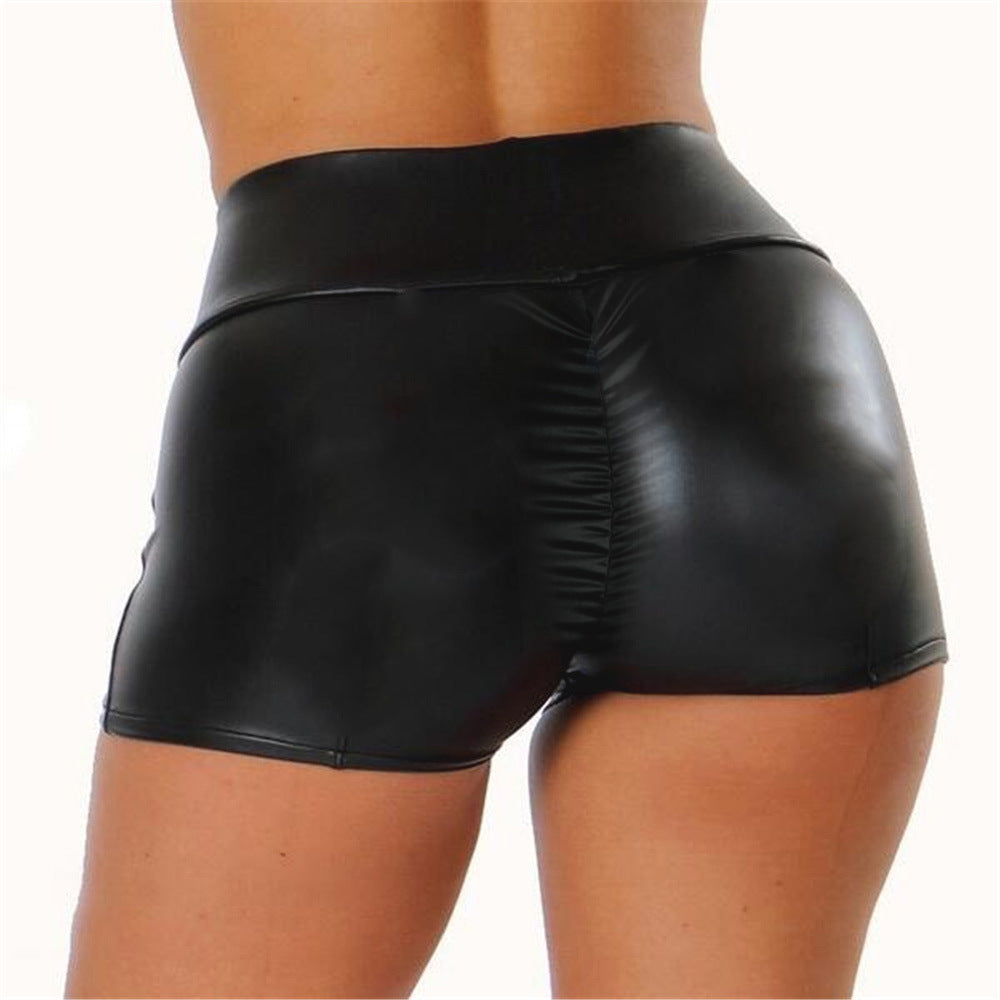 Graceful Basic Model Leather Shorts Women's Sexy Pants