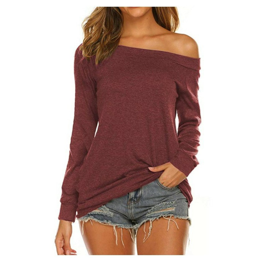 Summer Elegant Style Off-shoulder Casual Women Sexy T-shirt