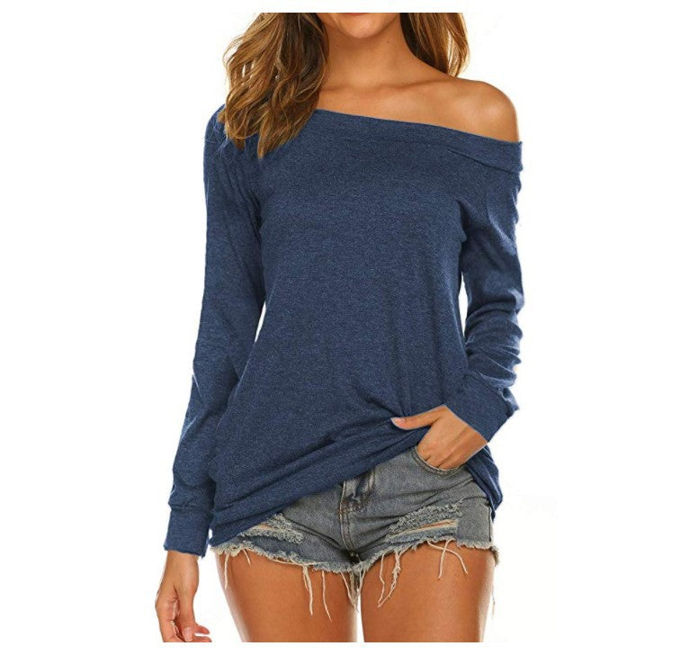 Summer Elegant Style Off-shoulder Casual Women Sexy T-shirt