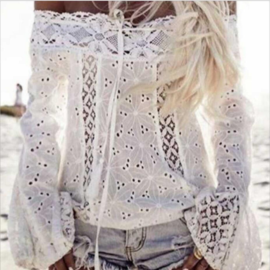 White Off-shoulder Bell Pullover Sleeve Lace Top Tassel Stitching Coat