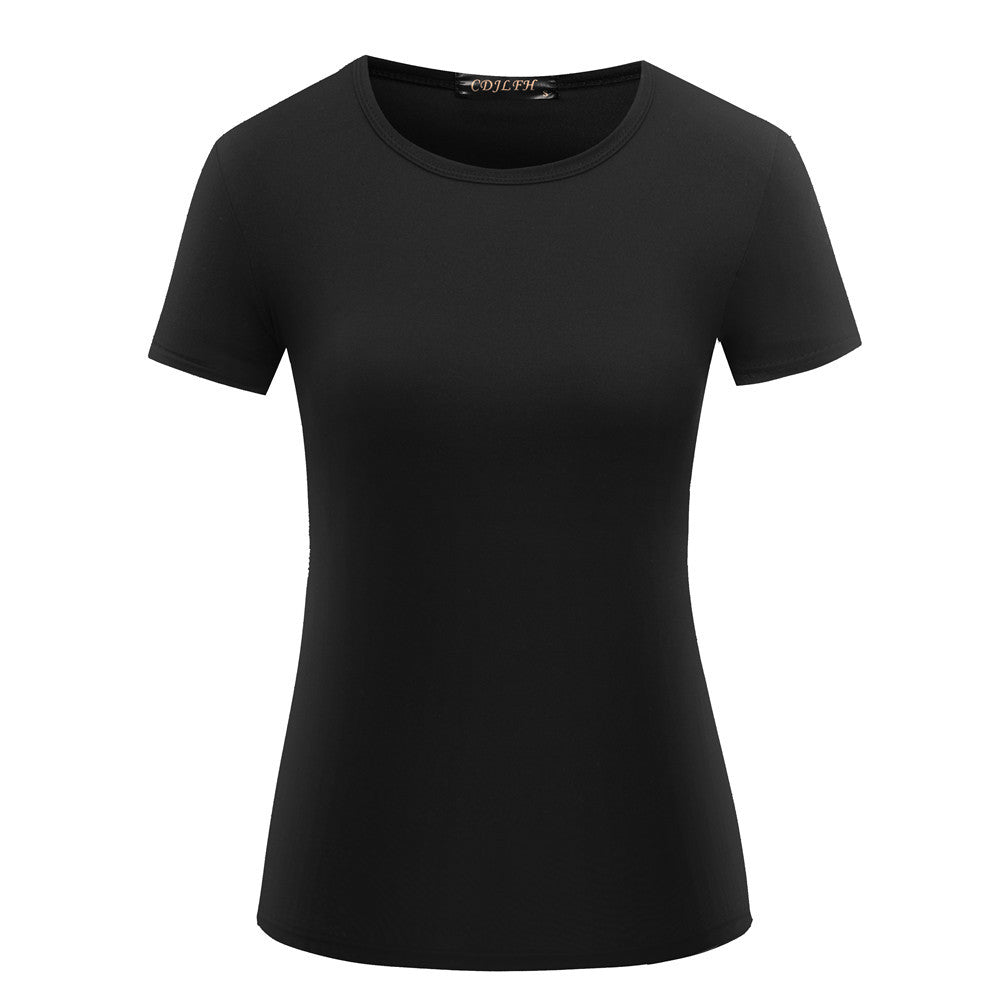 Fashion Women's Solid Color Pullover T-shirt Short Sleeve Wear