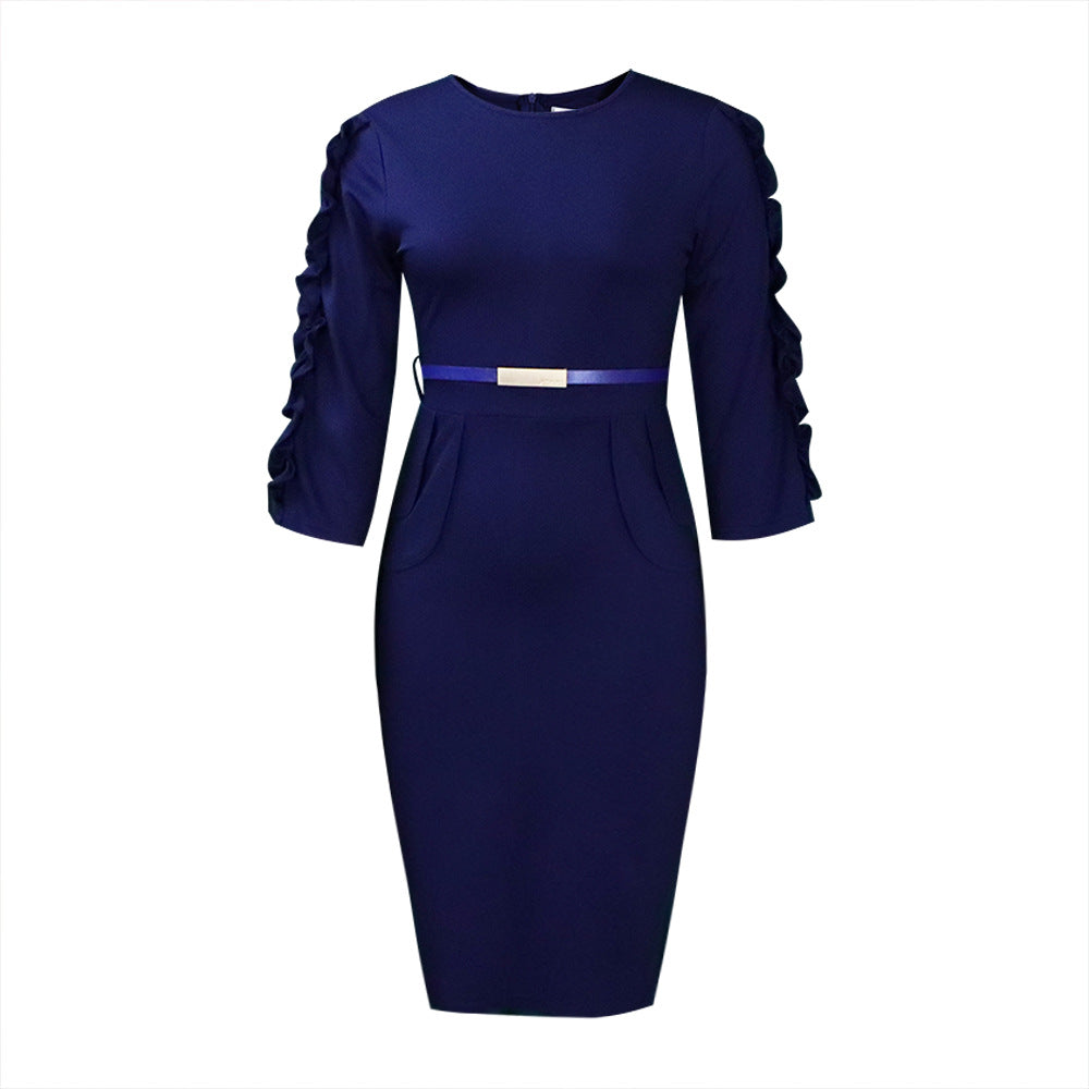 High Waist Women's Temperament Commute Plus Size Dress