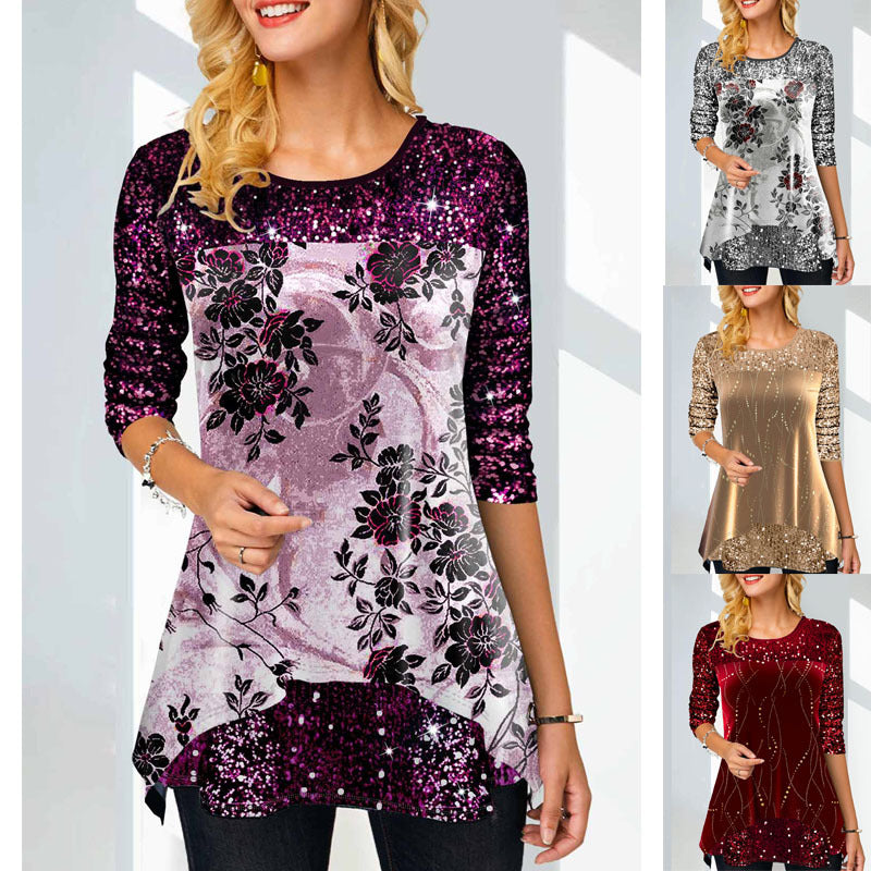 Women's Top Printing Fashion Print Round Neck T-shirt