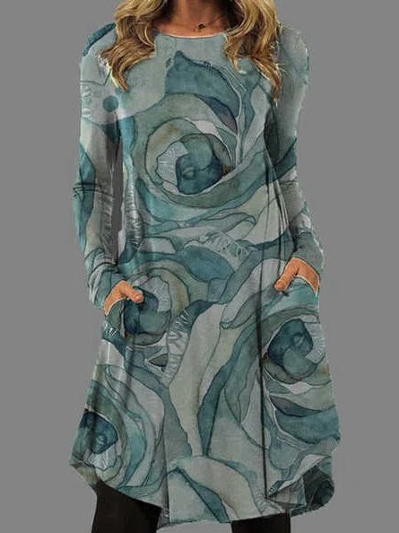 Digital Printing Elegant Attractive Women's Fashion Retro Dress