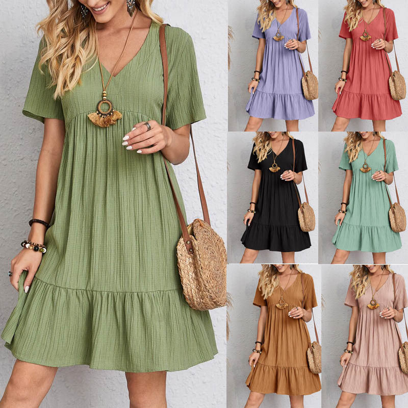 Women's Popular Summer Loose Others Casual Short Sleeve Waist Dress