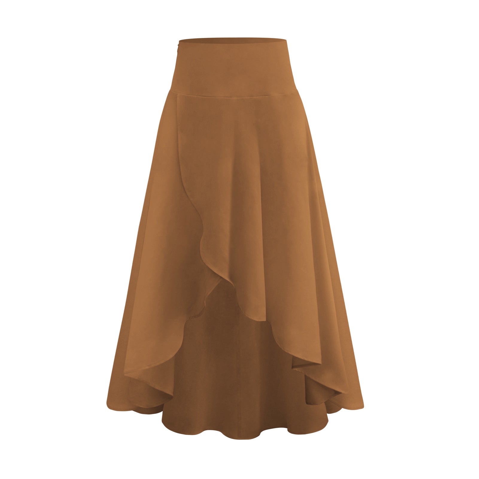 Solid Color Women's Ruffled Irregular Elegant Summer Wear Fashion Skirt