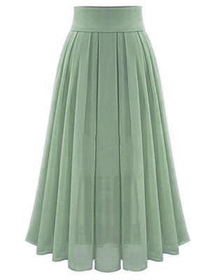 Plus Temperament Commute Size Skirt Solid Color High Waist Super Pleated Chiffon Dress