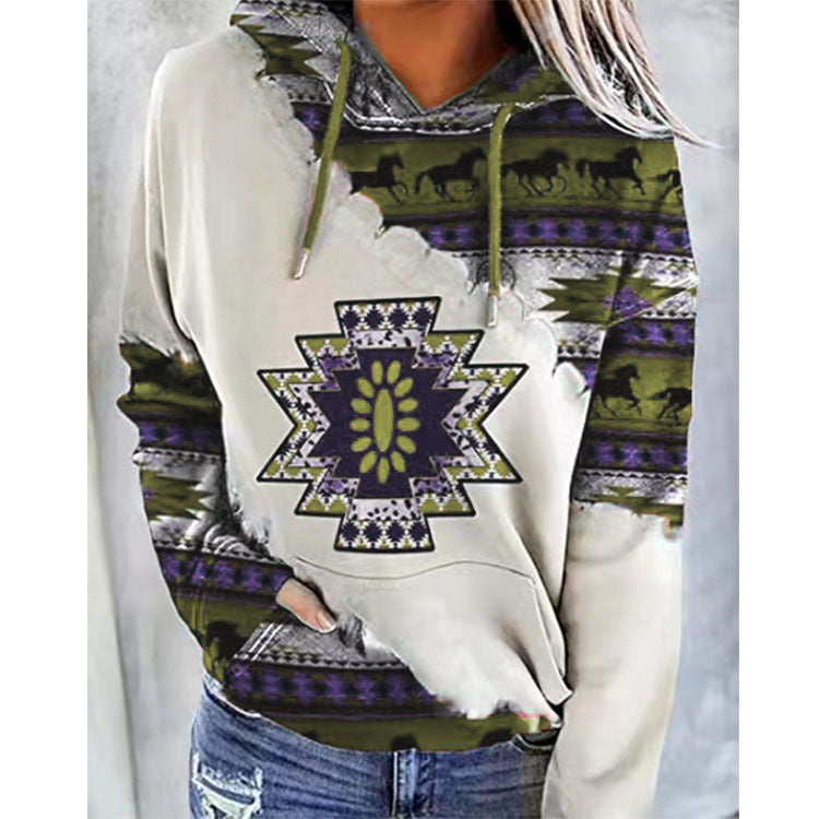 Cotton Blend Creative Attractive Glamorous Women's Print Sweater