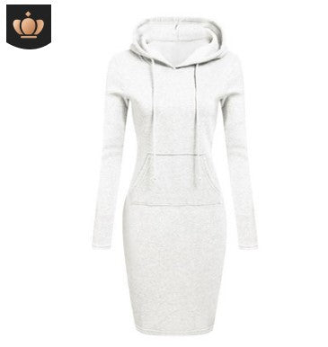 Women Pullover Hooded Lace-up Pocket Long Sleeve Sweater