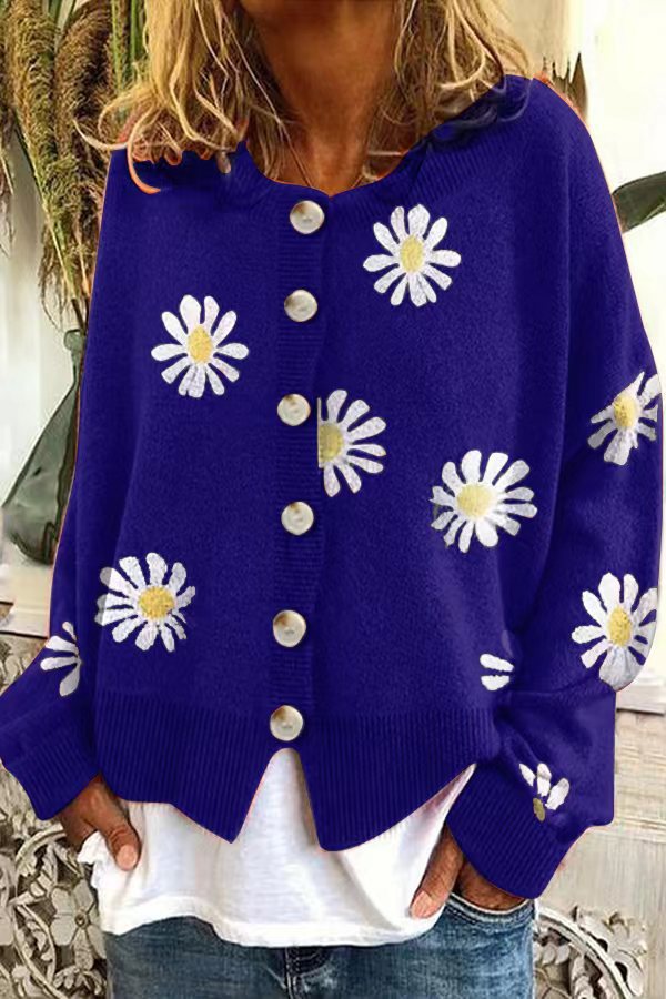 Women's Cashmere Sweater Small Embroidered Knitted Cardigan