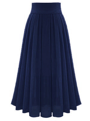Plus Temperament Commute Size Skirt Solid Color High Waist Super Pleated Chiffon Dress
