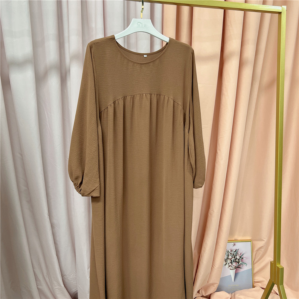 Large Swing Round Neck Solid Color Loose Comfortable Robe