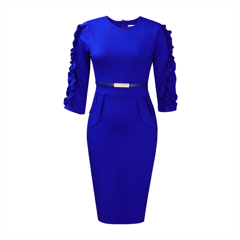 High Waist Women's Temperament Commute Plus Size Dress