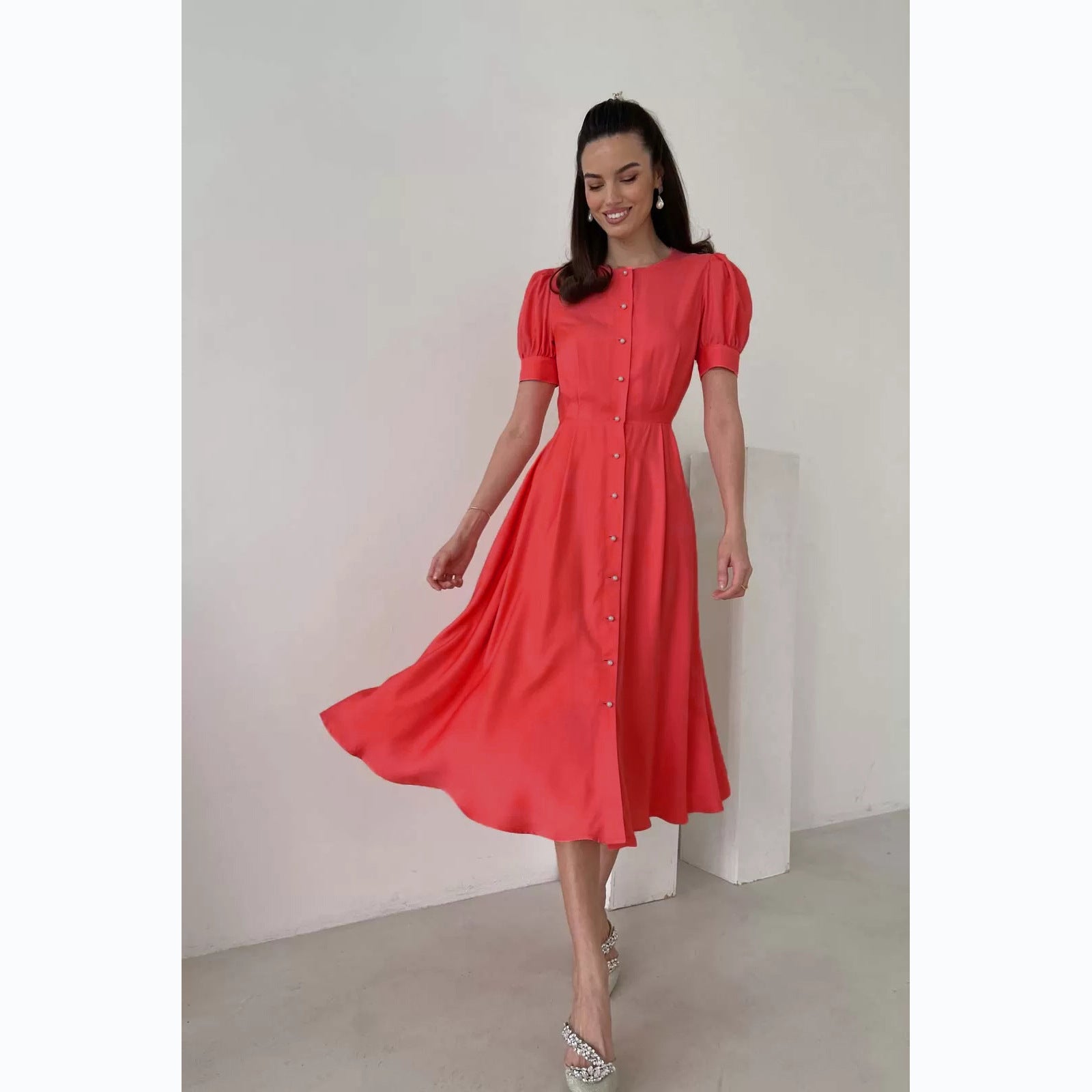 Intellectual Style Summer Fashion Waist-controlled Single-breasted Co ...