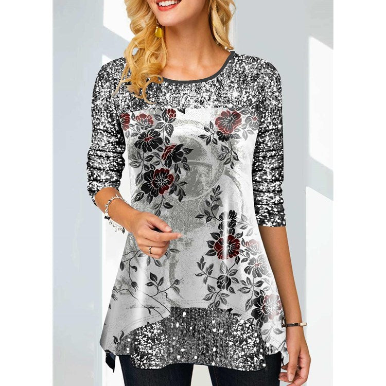 Women's Top Printing Fashion Print Round Neck T-shirt