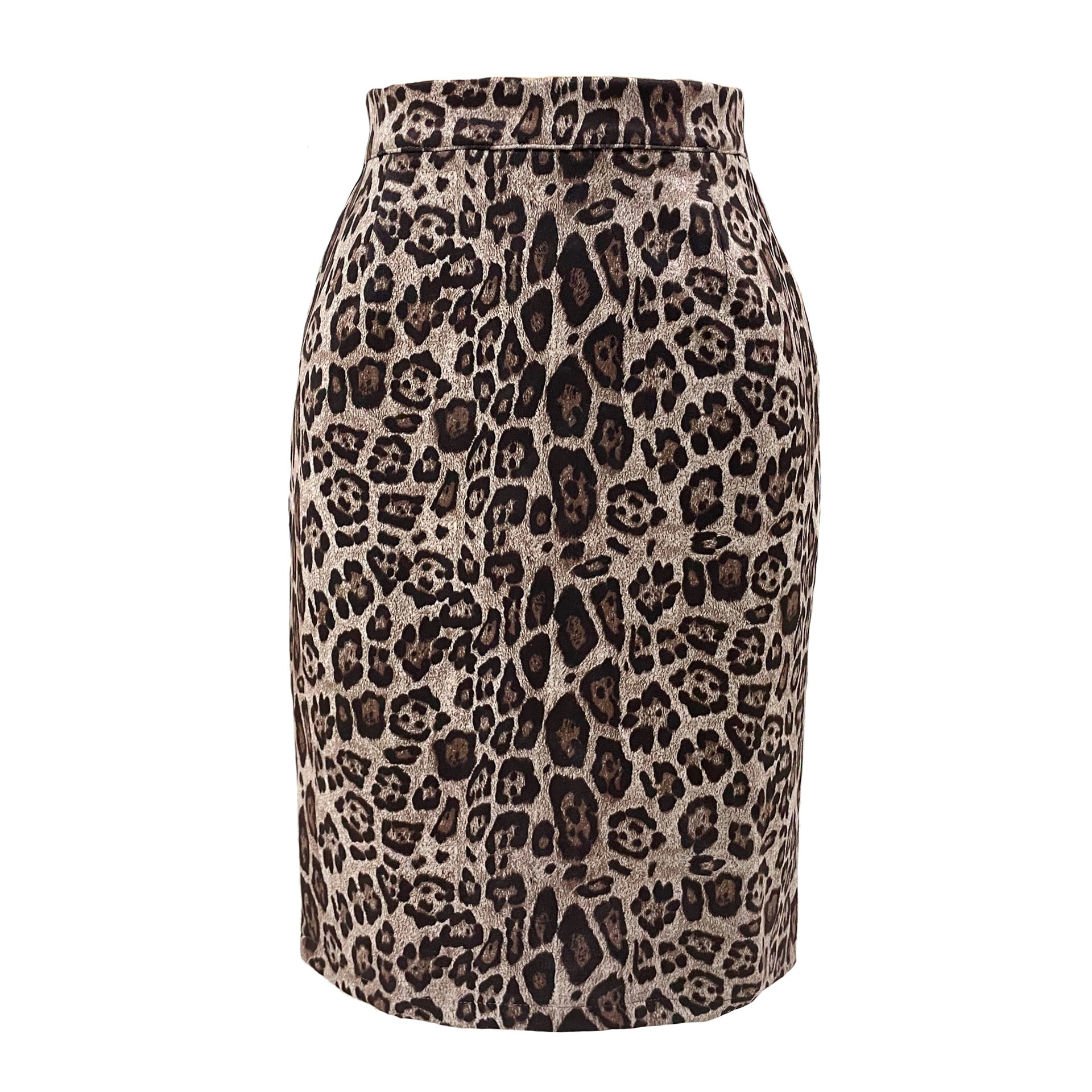 Women's Leopard-print Suede Smiley Sexy Printing High Waist Printed Mid-length Skirt