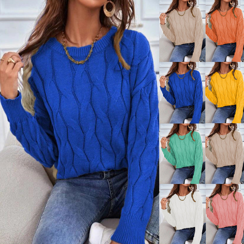 Knitting Women's Loose Knitted Pullover Sweater Coat