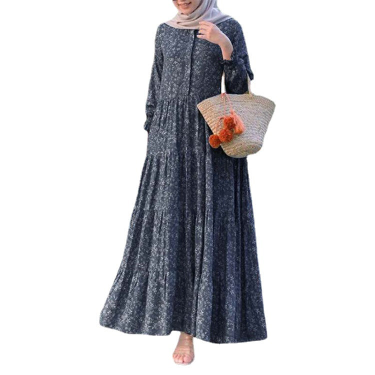 Creative Autumn Basic Model Casual Temperament Women's Strap Round Neck Swing Dress