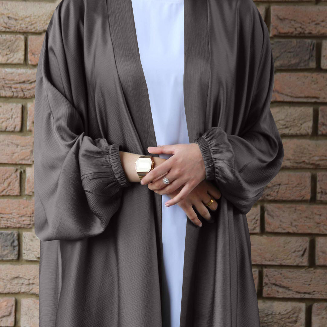 Women's Casual Swing Plus Size Cardigan Robe Drawstring Sleeve Dress