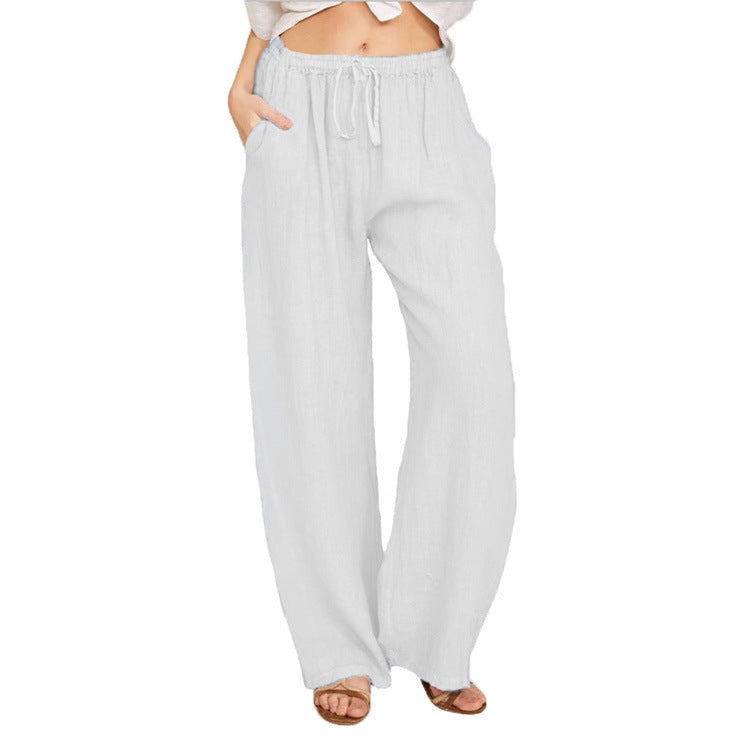 Hemp Blended Women's Plus Size Loose Cotton Linen Casual Pants